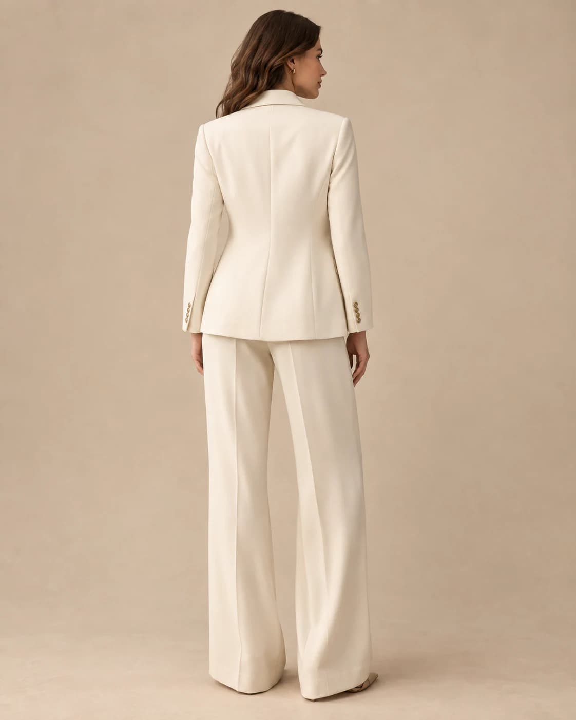 Celestine Tailored Co-ord back view showing closure and drape
