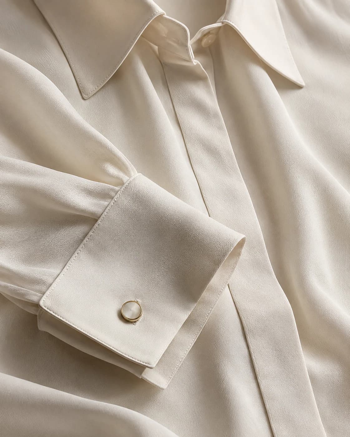 Isolde Silk Blouse fabric and stitching detail