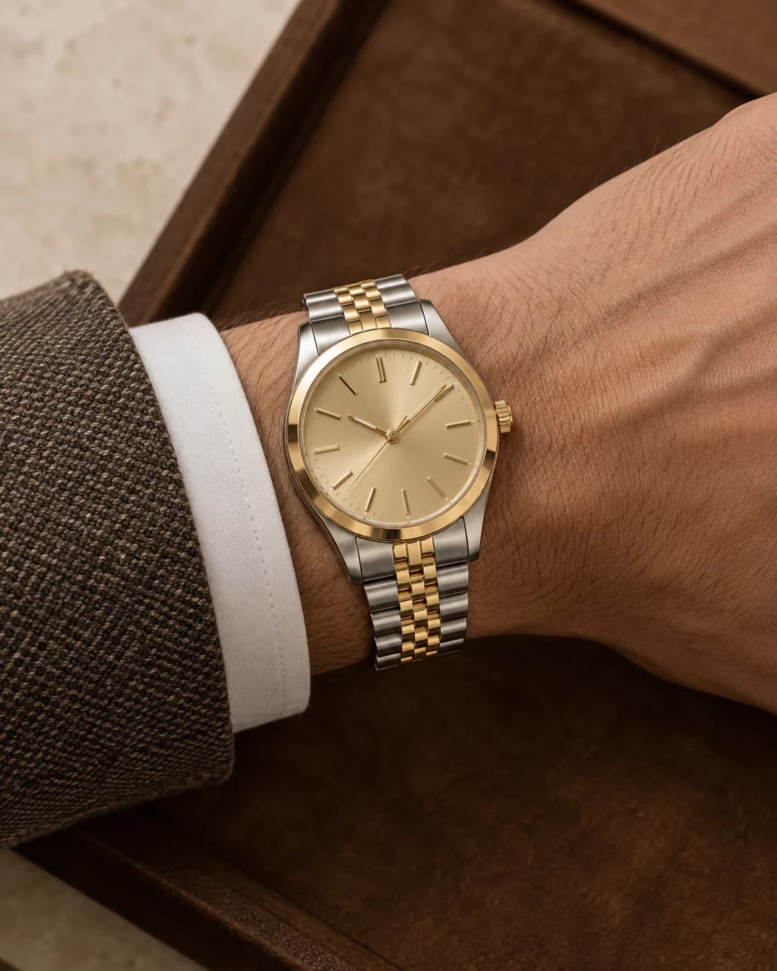 Regent Two-Tone 36mm worn and styled with Supreme Blessedness apparel
