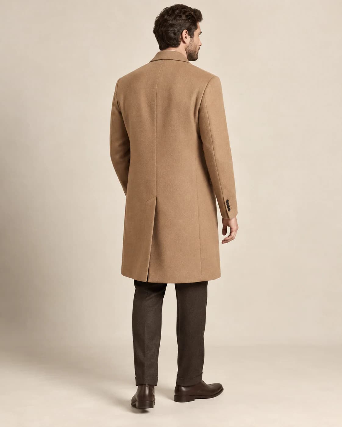 Roman Cashmere-Blend Coat back view showing closure and drape